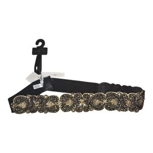 NWT GLINT Gold and Black Beaded Belt